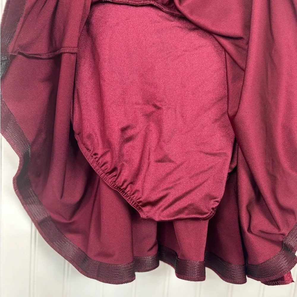 Weissman Velvet Dance Jazz Irish Dress Burgundy Silver Sequin Rhinestone Girls L